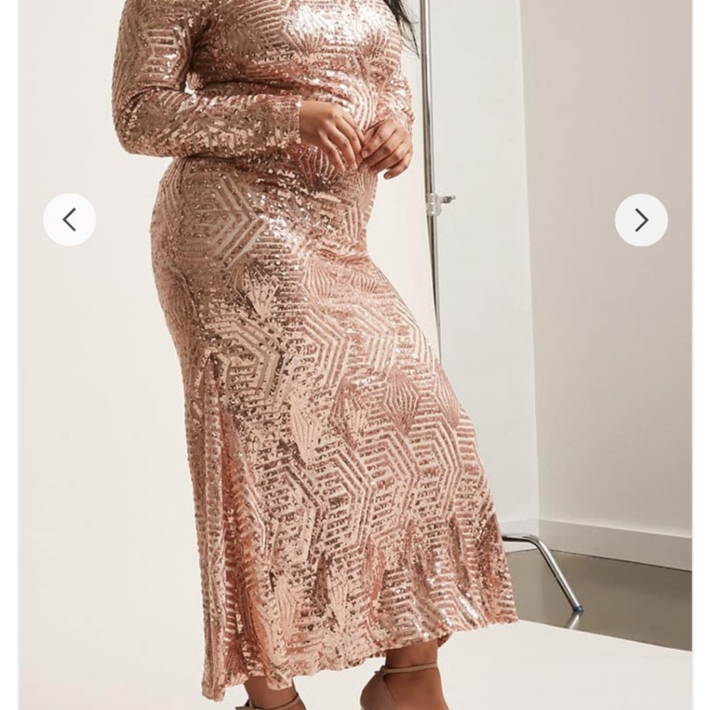NWT rose gold maxi dress